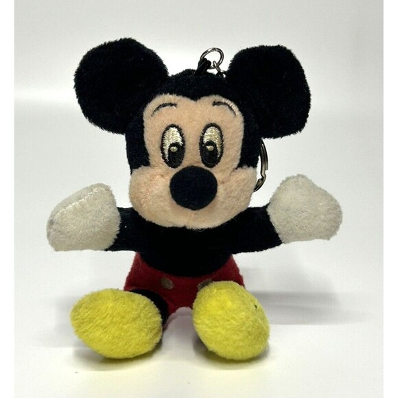 Disney Accessories - Vintage Disney Mickey Mouse Plush Keychain Keyring Disneyland Walt Disney World